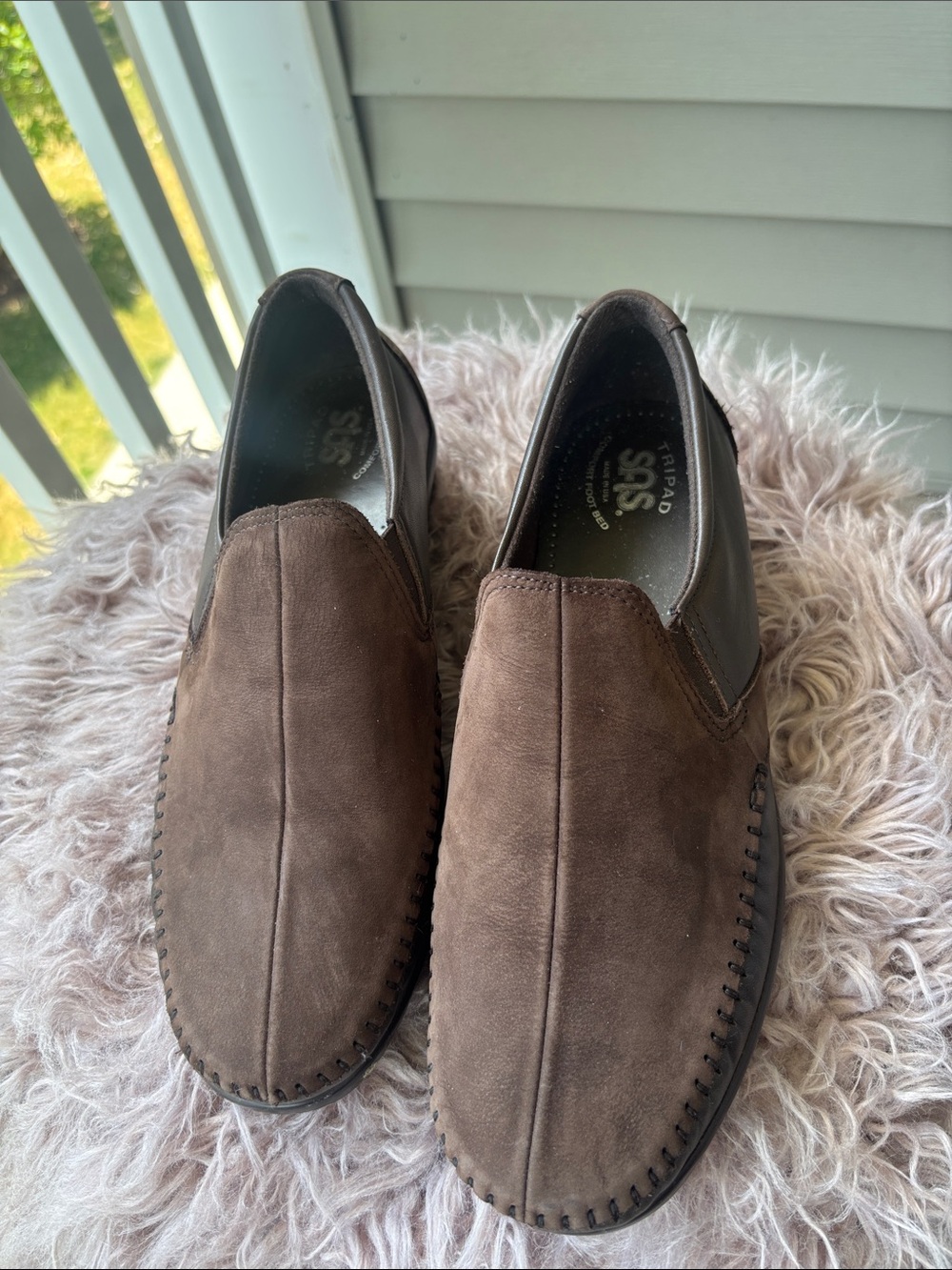 SAS Women's Brown Suede Slip-On Loafers